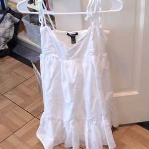 Forever 21 white prairie babydoll dress, small.